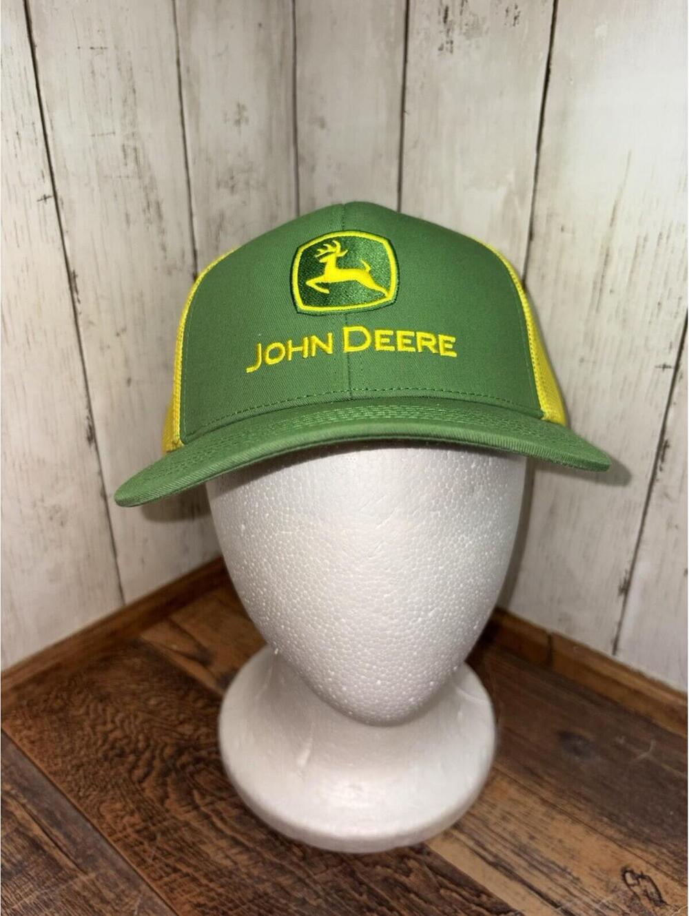 John Deere Mesh Trucker Cap, Yellow & Green, Snapback One Size NEW TOTW Fanatics